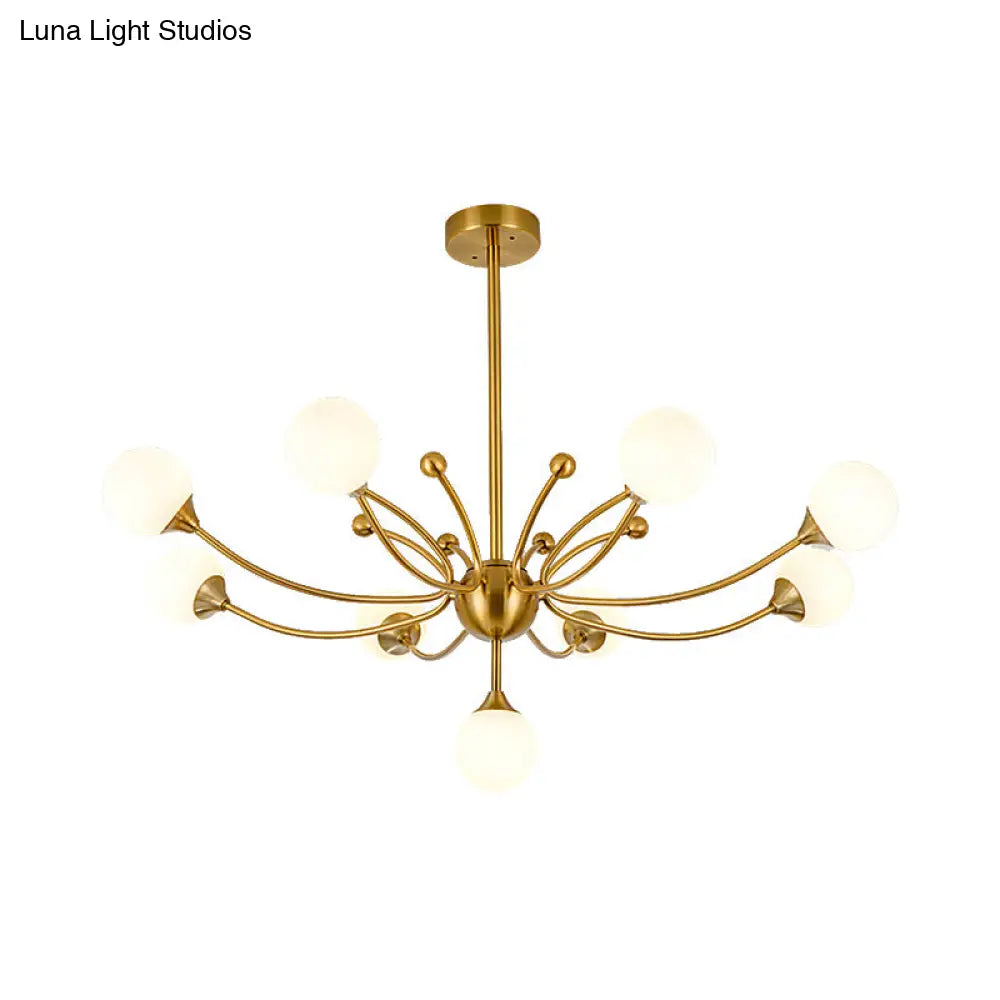 Gold Metallic Plant Chandelier For Modern Living Rooms