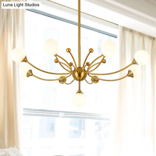 Gold Metallic Plant Chandelier For Modern Living Rooms