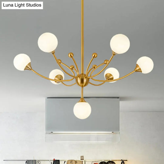 Gold Metallic Plant Chandelier For Modern Living Rooms