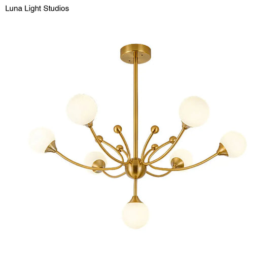 Gold Metallic Plant Chandelier For Modern Living Rooms