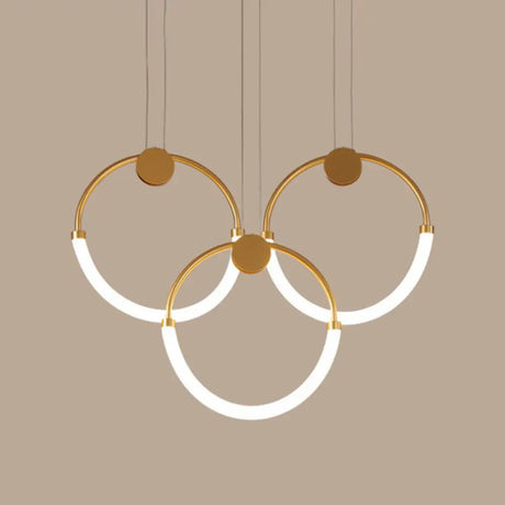 Gold Minimalistic Ring Pendant Led Ceiling Light For Living Room - Acrylic Island Lighting 3 / Warm