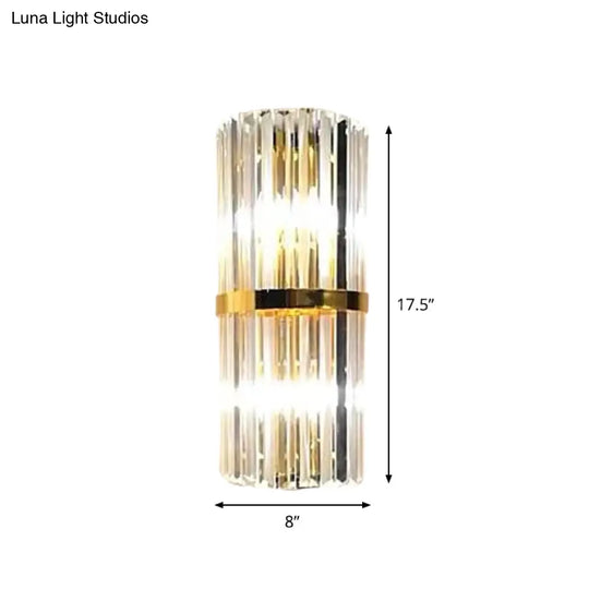 Gold Modern Wall Sconce Lamp With Crystal Shade - 1 2 Or 3 Bulb Options