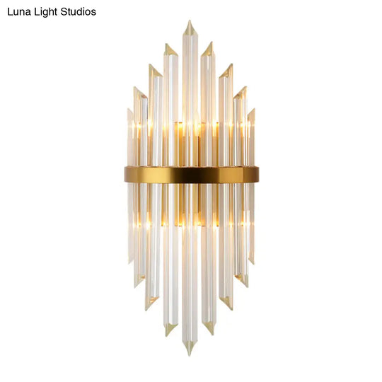 Gold Modern Wall Sconce Lamp With Crystal Shade - 1 2 Or 3 Bulb Options