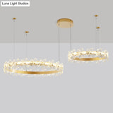 Gold Modernist Crystal Led Chandelier For Living Room Ceiling