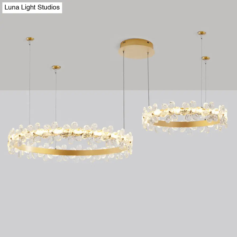 Gold Modernist Crystal Led Chandelier For Living Room Ceiling