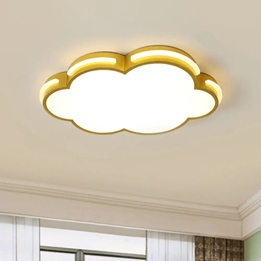 Gold Nordic Cloud - Shape Led Ceiling Flush Mount Light For Bedroom