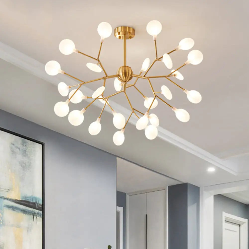 Gold Nordic Led Chandelier Pendant Light For Bedroom - Branched Firefly Design 27 /