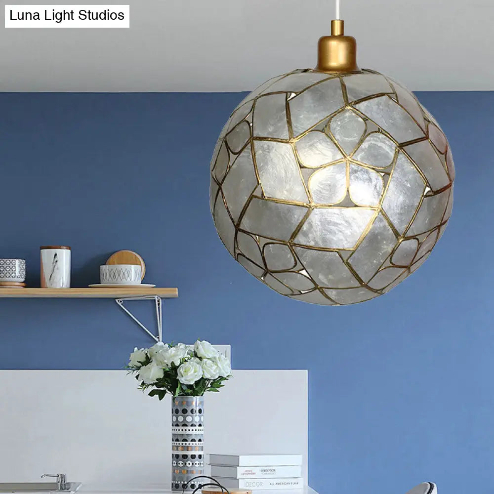 Gold Ball Shell Pendant Dining Room Ceiling Light / C