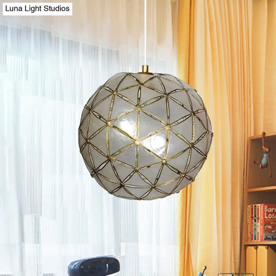 Gold Ball Shell Pendant Dining Room Ceiling Light