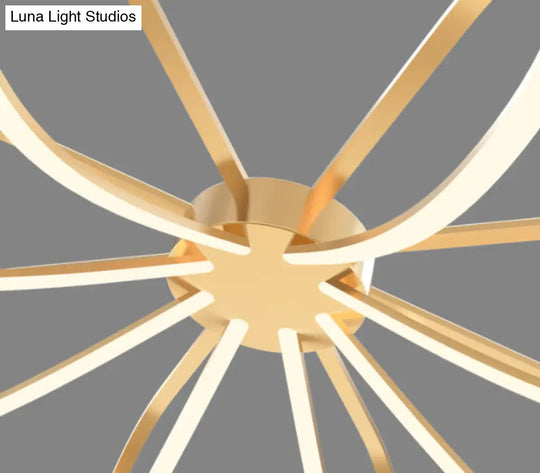 Gold Petal Acrylic Flush Mount Ceiling Light - Modern Led Fixture