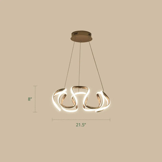 Gold-Plated Led Pendant Lamp: Elegant Acrylic Chandelier Light For Dining Room Gold / Third Gear