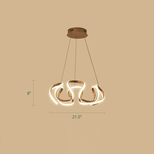 Gold-Plated Led Pendant Lamp: Elegant Acrylic Chandelier Light For Dining Room Gold / Warm