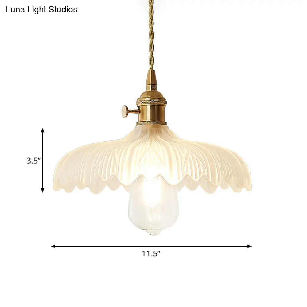 Post-Modern Gold Hanging Lamp Kit With Glass Shade - Drop Pendant Design