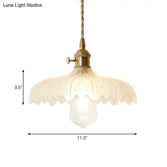 Post-Modern Gold Hanging Lamp Kit With Glass Shade - Drop Pendant Design