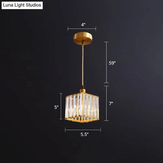 Gold Prismatic Square Ceiling Lamp - Simple & Stylish Pendant Light