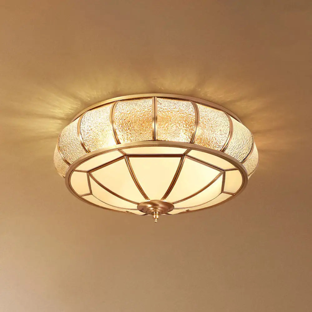 Gold Ripple Glass Flush Mount Lighting: Classic Donut - Shaped Fixture Ideal For Dining Rooms 4 /