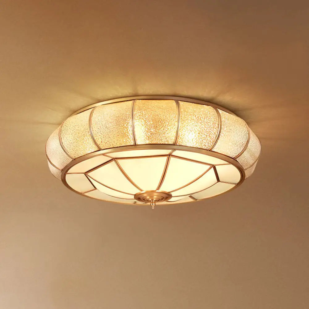 Gold Ripple Glass Flush Mount Lighting: Classic Donut - Shaped Fixture Ideal For Dining Rooms 6 /