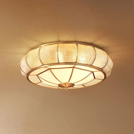 Gold Ripple Glass Flush Mount Lighting: Classic Donut - Shaped Fixture Ideal For Dining Rooms 6 /