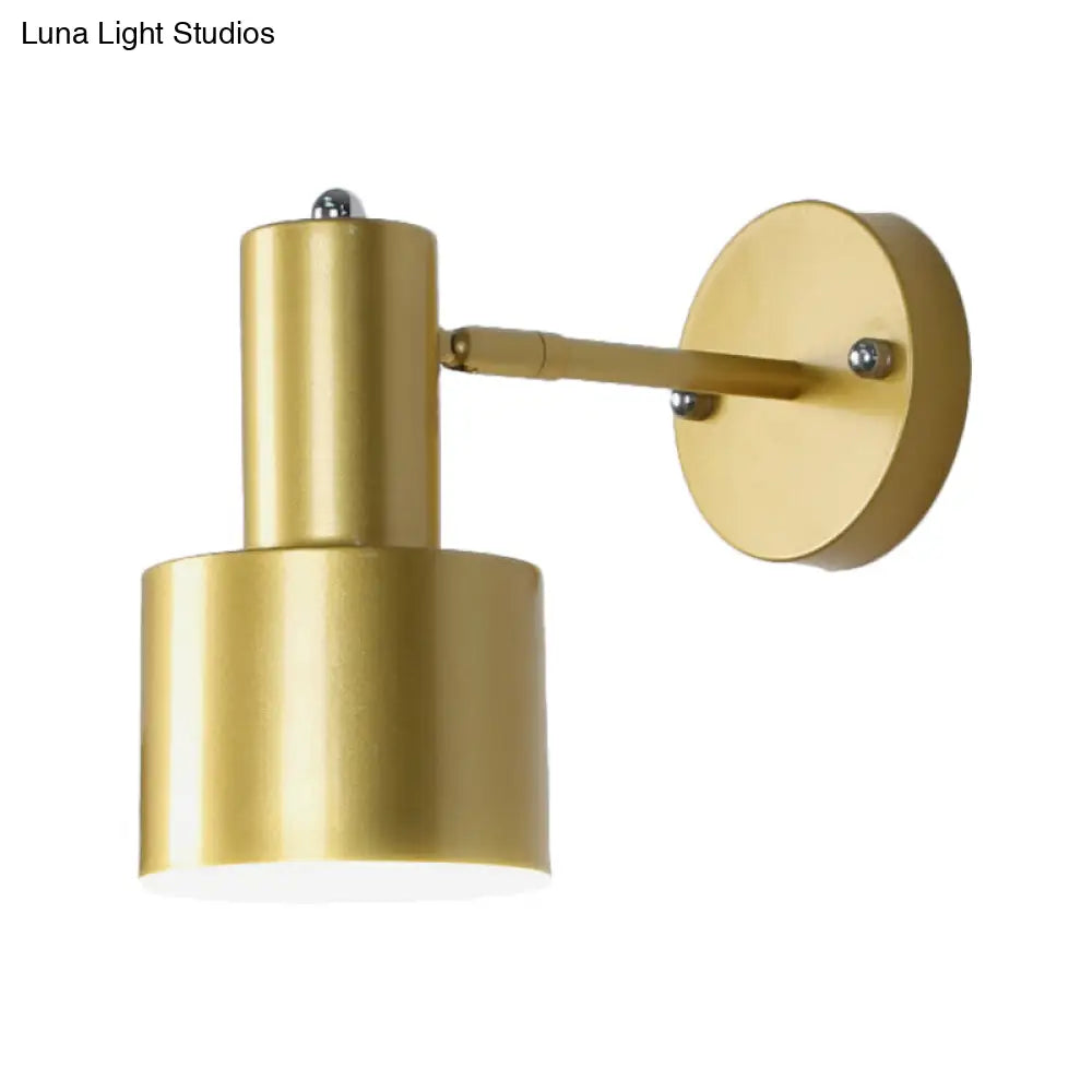 Gold/Rose Gold Cylinder Wall Sconce With Metal Shade - Perfect For Bedroom Lighting