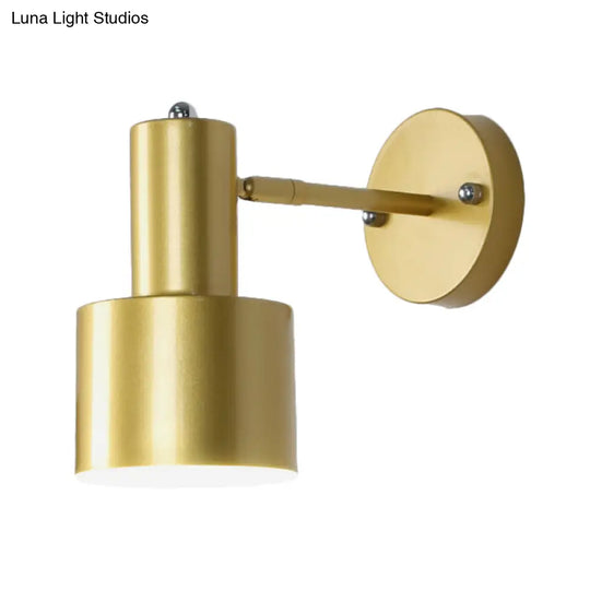 Gold/Rose Gold Cylinder Wall Sconce With Metal Shade - Perfect For Bedroom Lighting