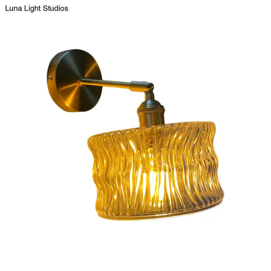 Gold Rotatable Wall Sconce With Glass Shade - Bedroom Lamp