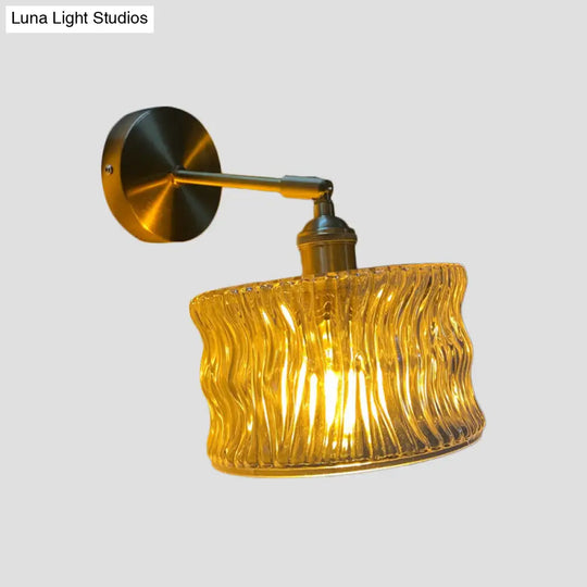 Gold Rotatable Wall Sconce With Glass Shade - Bedroom Lamp