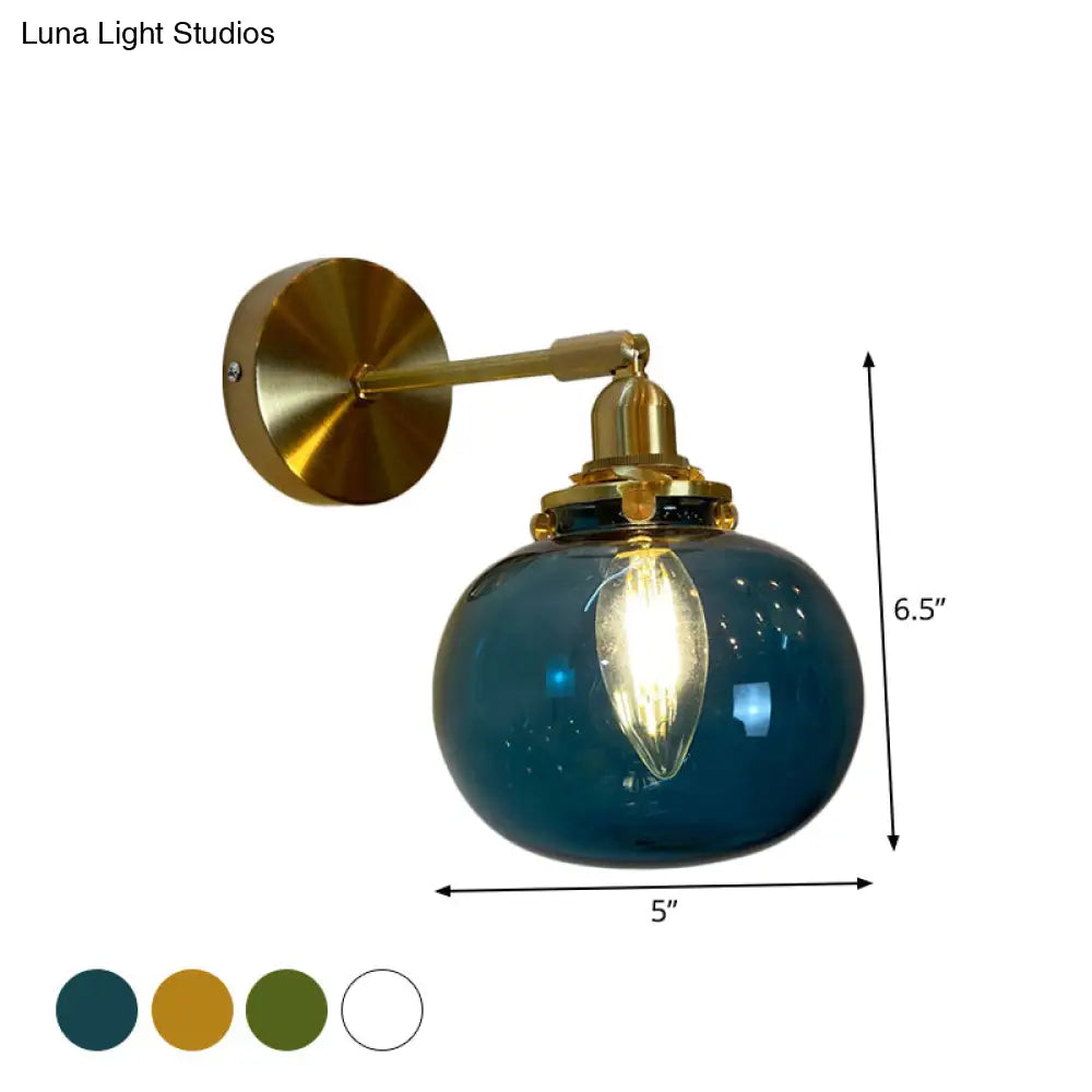 Gold Rotatable Wall Sconce With Glass Shade - Bedroom Lamp