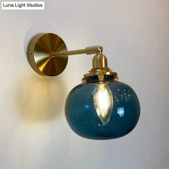 Gold Rotatable Wall Sconce With Glass Shade - Bedroom Lamp