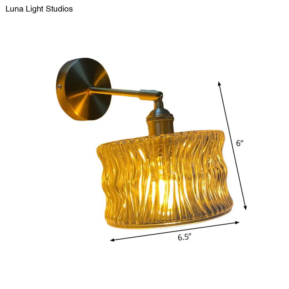 Gold Rotatable Wall Sconce With Glass Shade - Bedroom Lamp