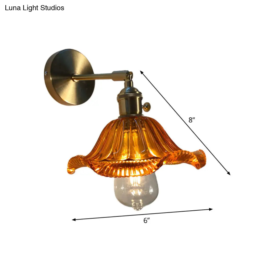 Gold Rotatable Wall Sconce With Glass Shade - Bedroom Lamp