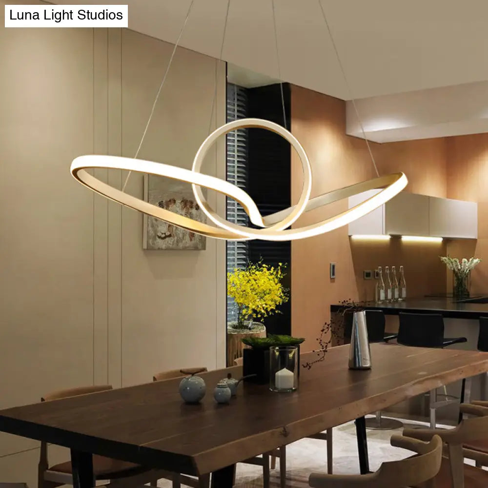 Gold Seamless Ceiling Light: Simple Acrylic Pendant Chandelier In Warm/White Light