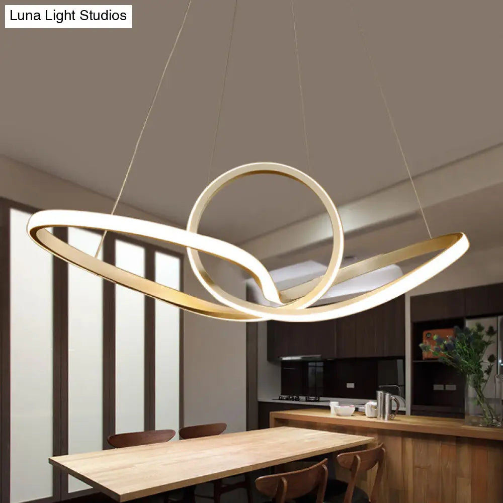 Simple Gold Seamless Ceiling Light With Acrylic Pendant In Warm/White / White