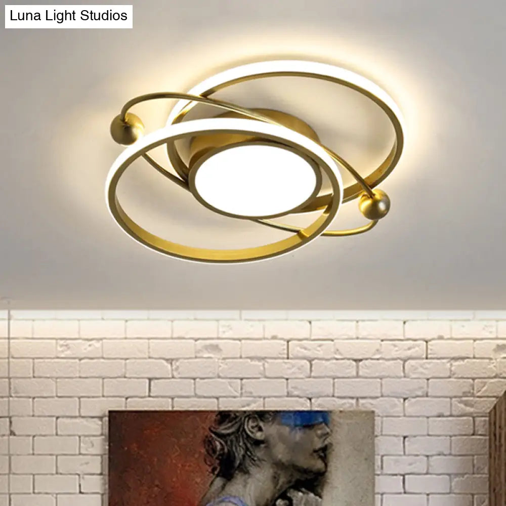 Gold Semi-Mount Led Ceiling Light With 3 Color Options