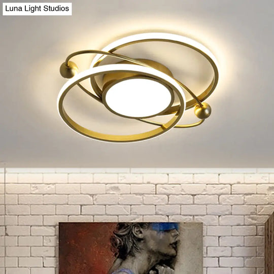 Gold Semi-Mount Led Ceiling Light With 3 Color Options