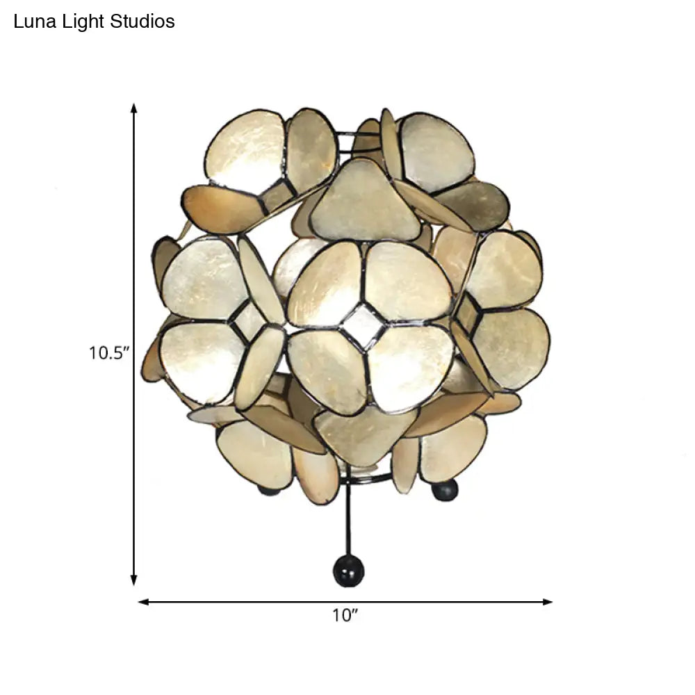 Gold Shell Bedroom Reading Book Light With Globe Shade - Premium Task Lighting