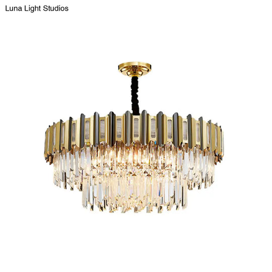 Gold Crystal Pendant Chandelier - Elegant Simplicity For Living Room 15 /