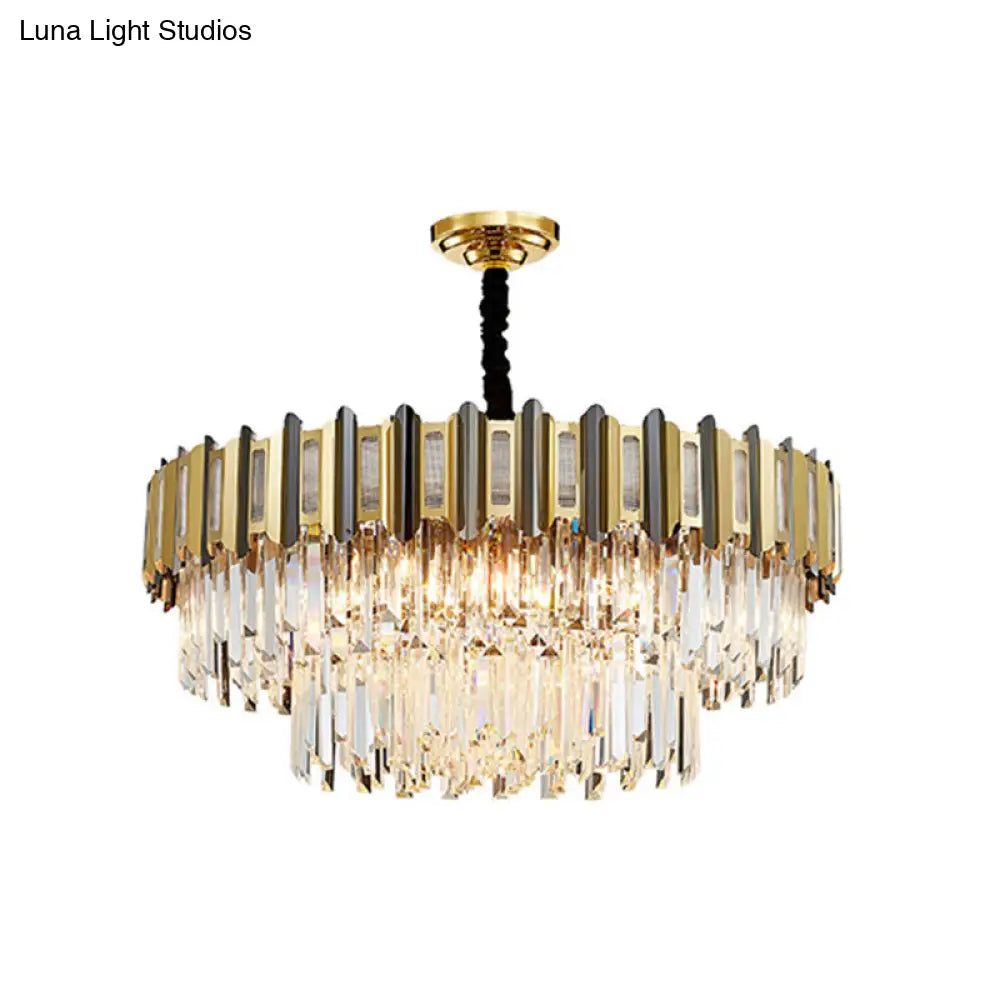 Gold Crystal Pendant Chandelier - Elegant Simplicity For Living Room