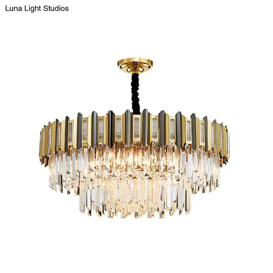 Gold Crystal Pendant Chandelier - Elegant Simplicity For Living Room