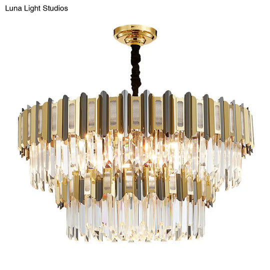 Gold Crystal Pendant Chandelier - Elegant Simplicity For Living Room