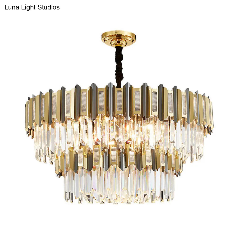 Gold Crystal Pendant Chandelier - Elegant Simplicity For Living Room 18 /