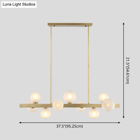 Gold Simplicity Globe Pendant Lamp: Frosted Glass Dining Room Island Lighting