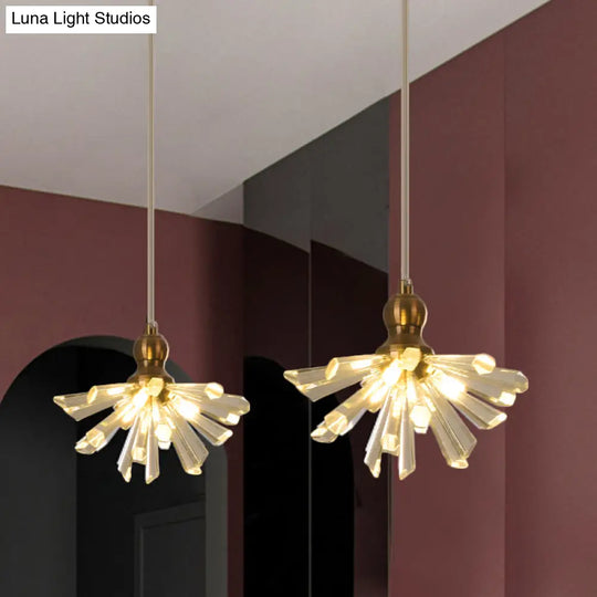 Gold Sputnik Crystal Glass Pendant Lights - 3/6 Modern Heads