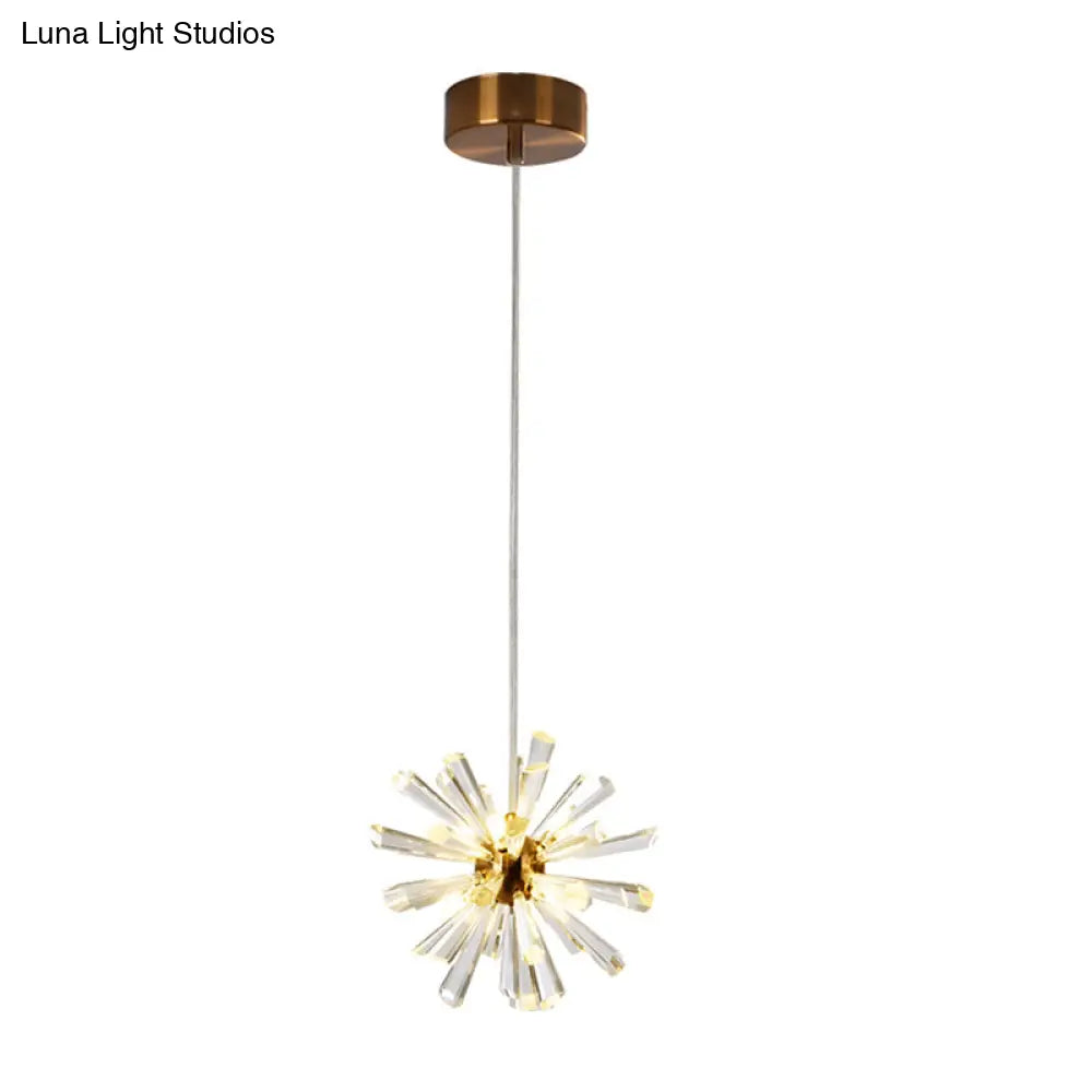 Gold Sputnik Crystal Glass Pendant Lights - 3/6 Modern Heads