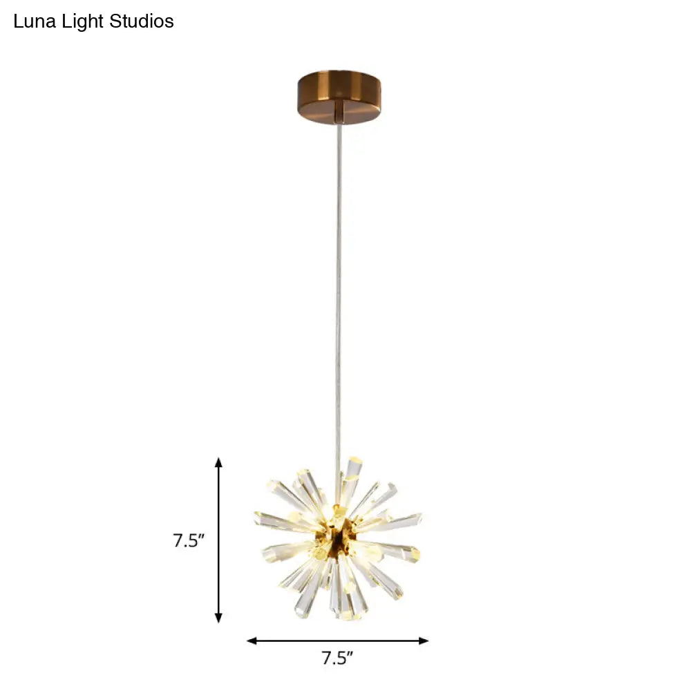 Gold Sputnik Crystal Glass Pendant Lights - 3/6 Modern Heads