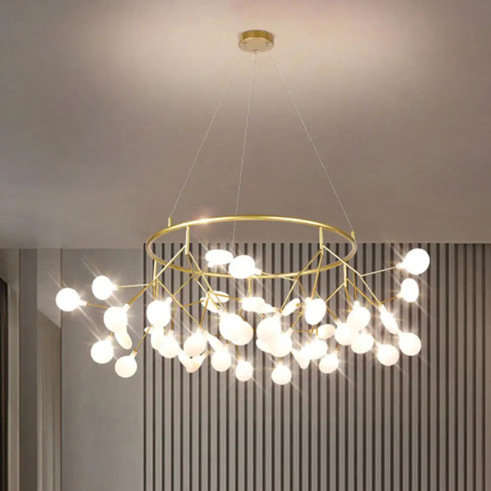 Gold Sputnik Firefly Led Ceiling Light: Modern Chandelier For Dining Room Acrylic Fixture 45 /