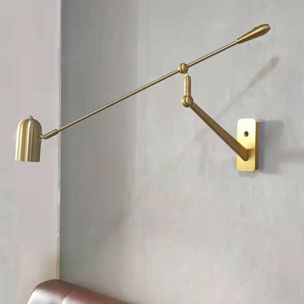 Gold Swing Arm Wall Sconce For Bedroom & Living Room