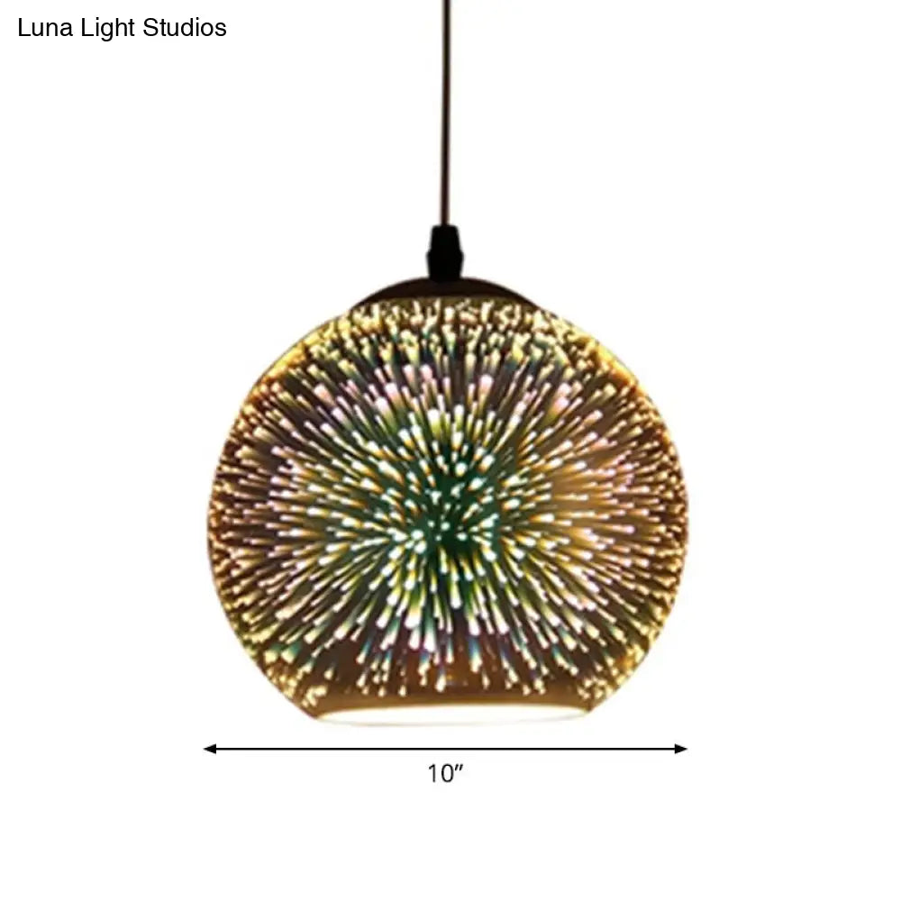 Contemporary Gold Textured Glass Pendant Lighting Fixture