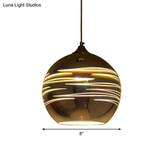 Gold Textured Glass Drop Lamp - Contemporary Pendant Lighting Fixture