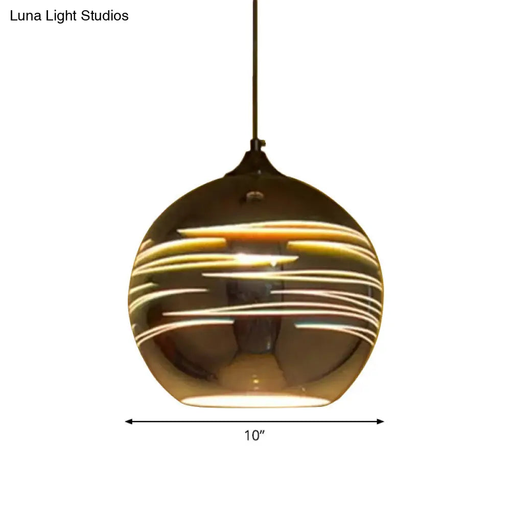 Gold Textured Glass Drop Lamp - Contemporary Pendant Lighting Fixture