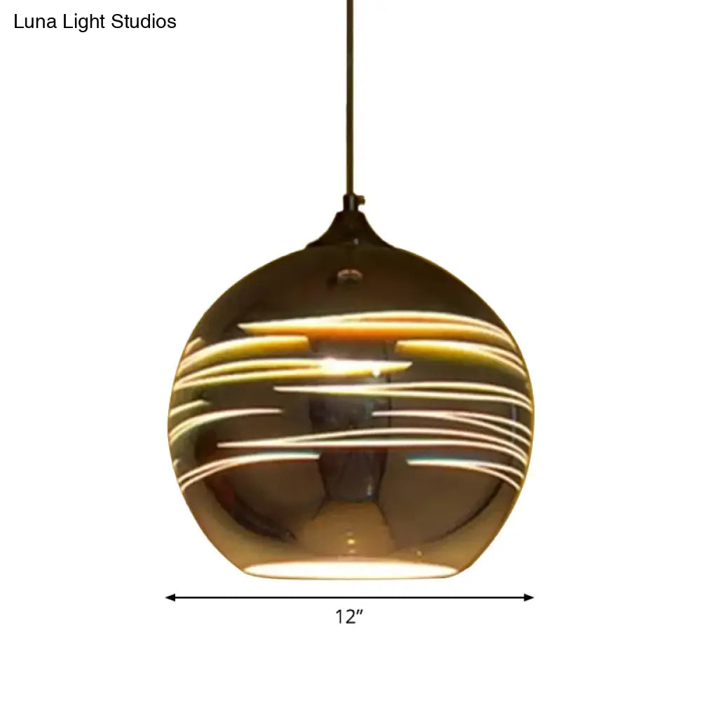 Gold Textured Glass Drop Lamp - Contemporary Pendant Lighting Fixture